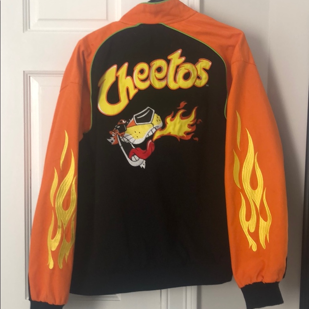 Letterman style jacket with Cheetos Logo